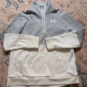 Under Armour Gray and Cream Zip Up Sweater